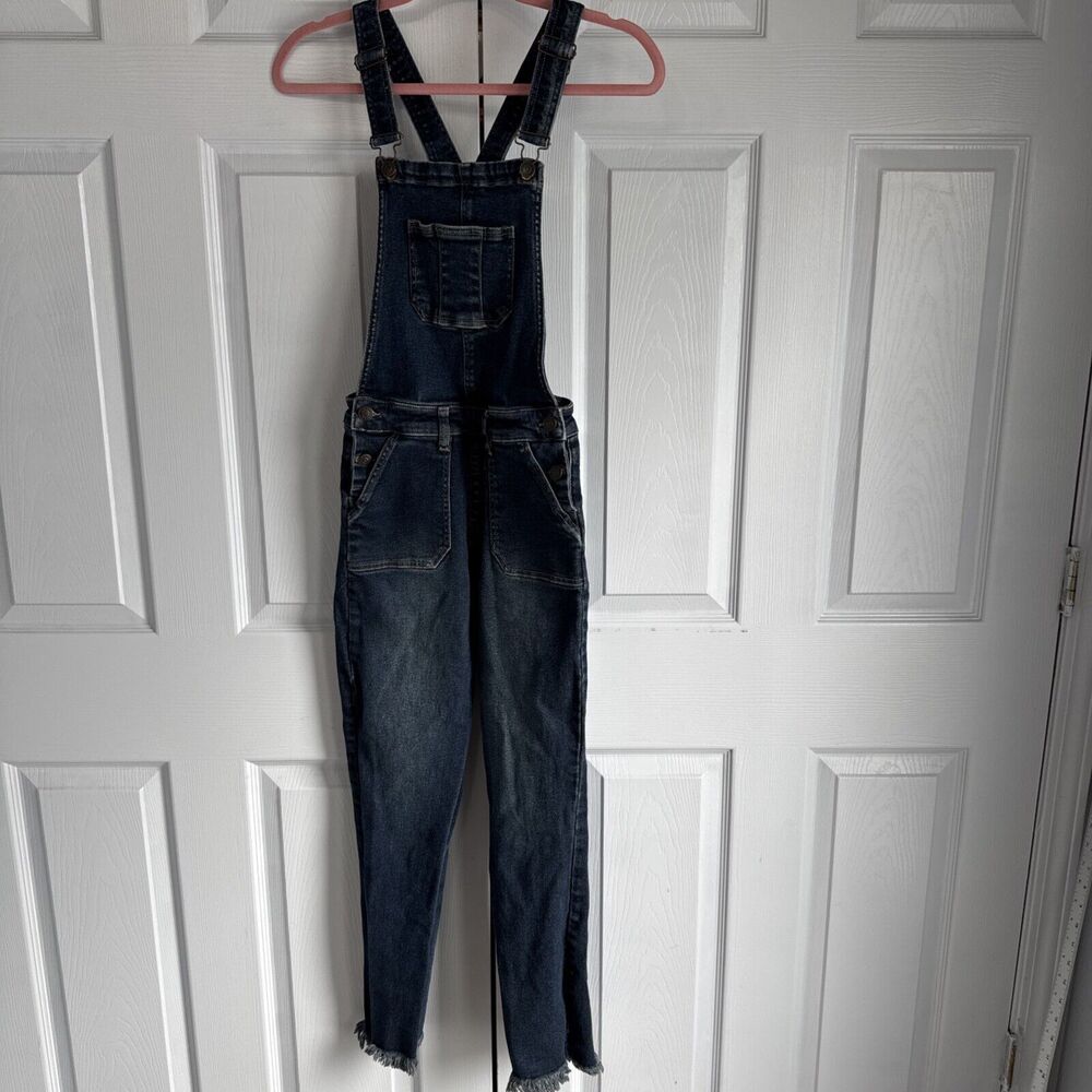 YMI Dream Bib Overall Vintage+stretch XS Women Distressed Raw Cuff Hem